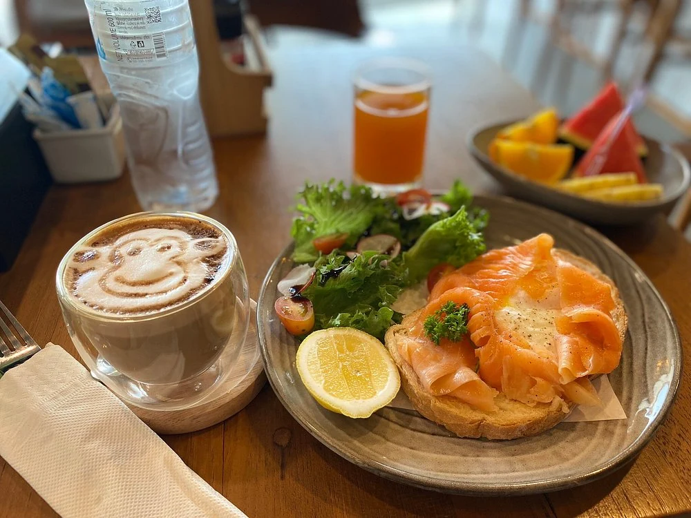 Breakfast and coffee
