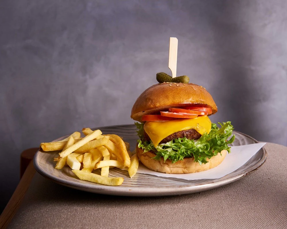 Burger and fries
