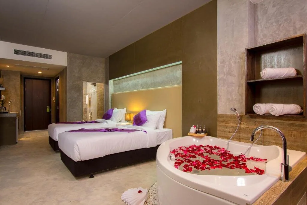 Hotel bathtub in room