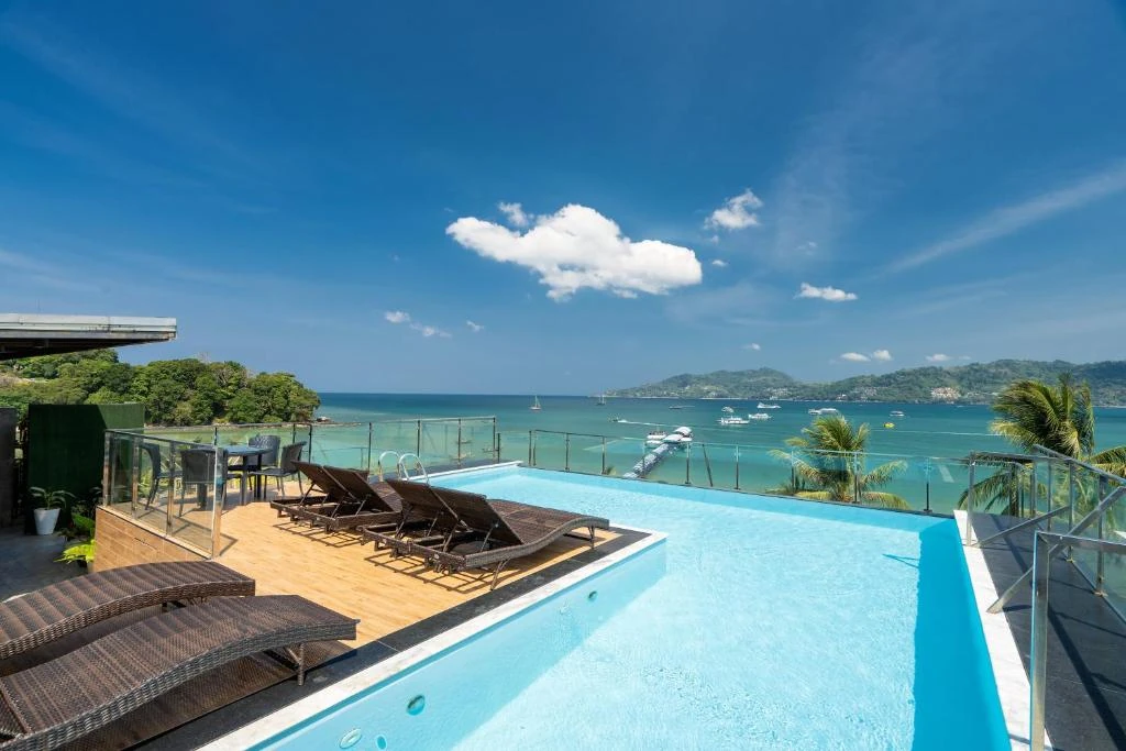 Rooftop pool and sea view